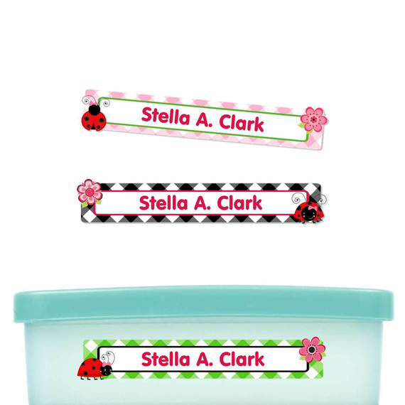 Ladybugs Slim Rectangle Labels