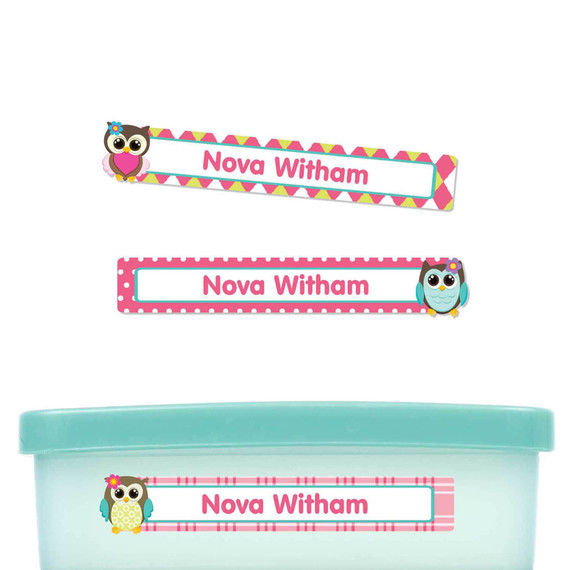 Owls Girl Slim Rectangle Labels
