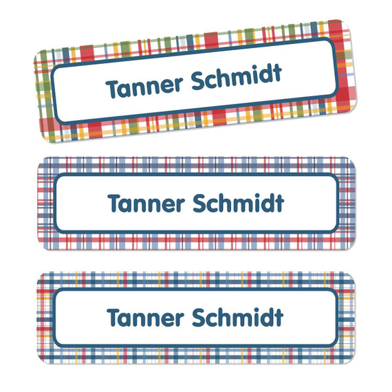 Perfectly Plaid Oversize Rectangle Labels