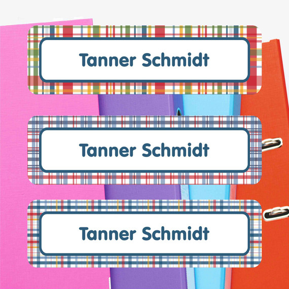 Personalized rectangle labels for school supplies