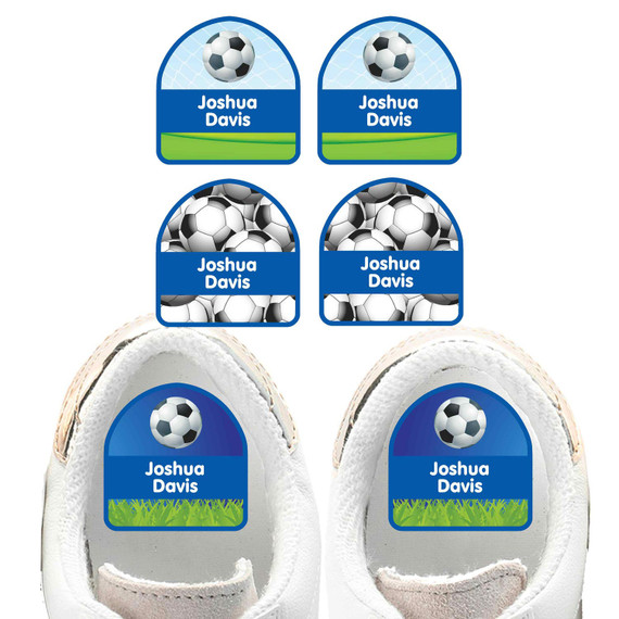 Goal! Soccer shoe name labels — personalized waterproof labels for shoes
