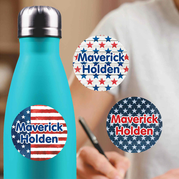Medium personalized round labels for kids