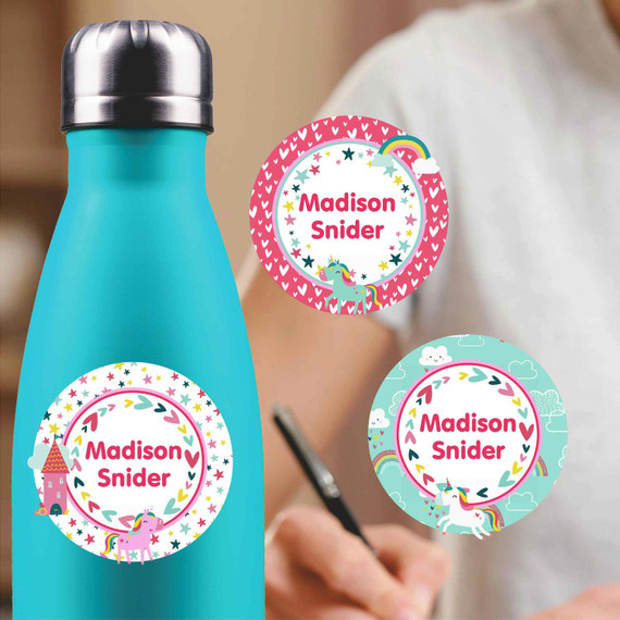 Durable round labels for kids' school organization