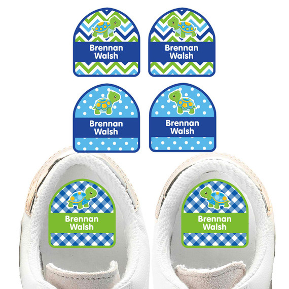 Turtles shoe name labels — personalized waterproof labels for shoes