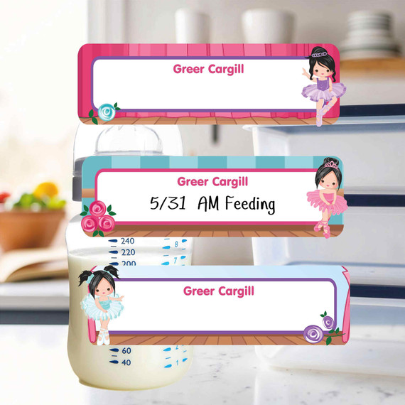 Ballet small rectangle write-on labels — reusable waterproof