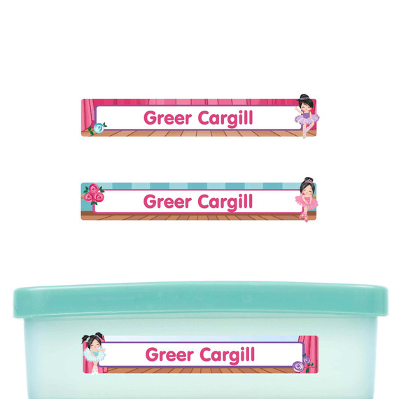 Ballet slim name stickers — waterproof stickers for water bottles and small containers