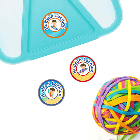Small round waterproof labels for kids