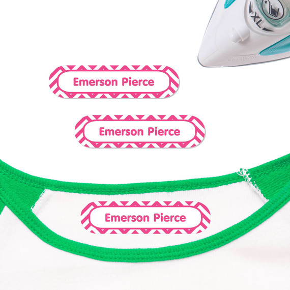 Fun Chevron daycare labels for identifying kids' clothing and school gear.