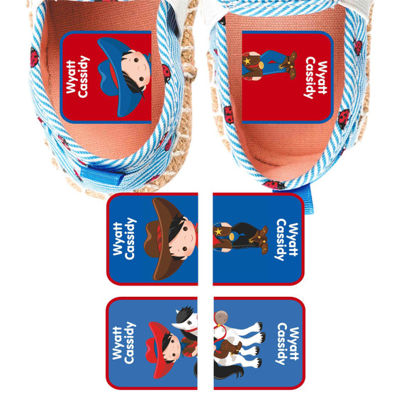 Cowboy left and right shoe labels shoes on wrong feet picture matching Cowboy left and right shoe labels shoes on wrong feet picture matching