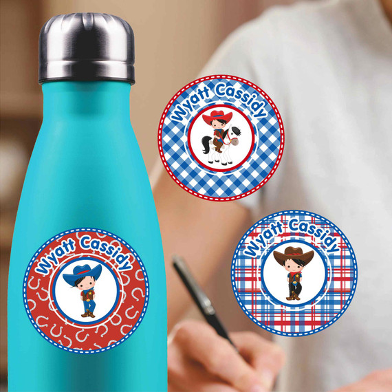 Custom round labels for kids' daycare items