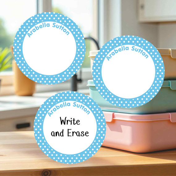 Tear-resistant large round write-on labels donut design personalized name tags