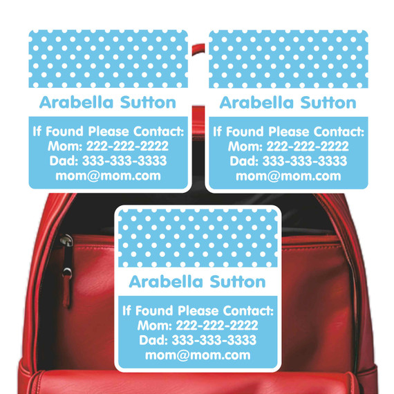 Dots emergency labels with polka dot pattern Dots emergency labels with polka dot pattern