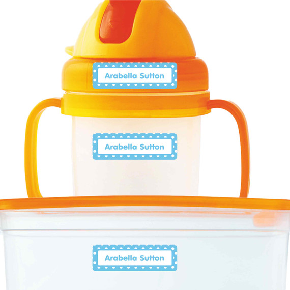 Dots extra small waterproof name stickers — mini sticker labels for small items and gear