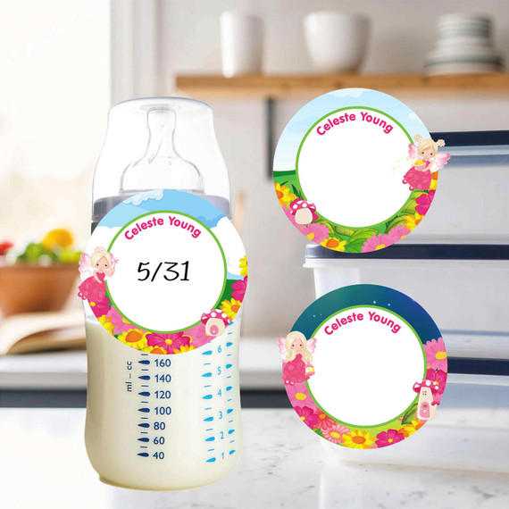 Multi-surface small round write-on labels polka dots waterproof kids name stickers