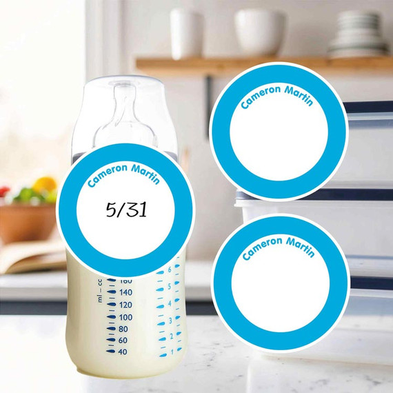 Dishwasher-safe small round write-on labels soccer field waterproof kids name stickers