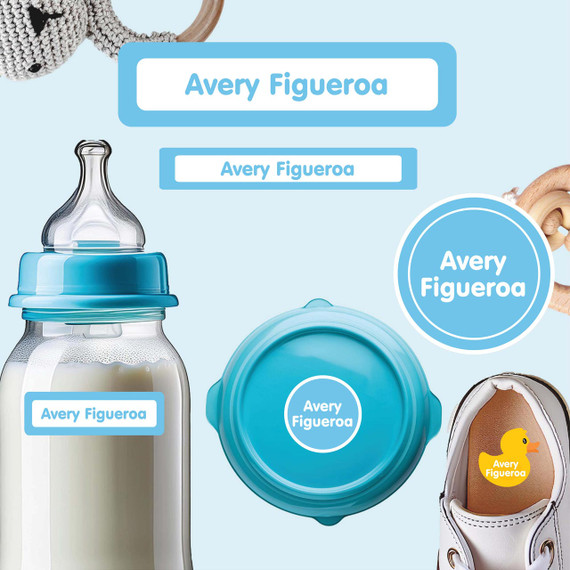 Solids baby label pack — personalized waterproof stickers for infants and babies
