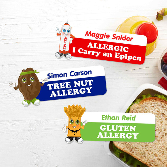 allergy label — waterproof dishwasher safe for kids