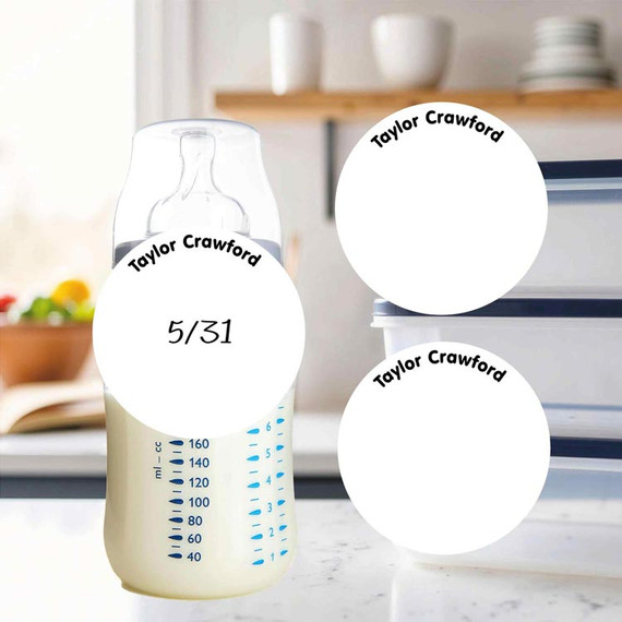 Waterproof small round write-on labels clean white kids daycare name stickers Waterproof small round write-on labels clean white kids daycare name stickers