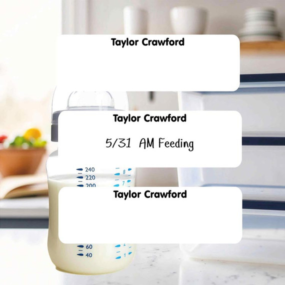 03 Simply White small rectangle write-on labels — reusable waterproof