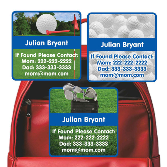 Golf phone number labels with golf course design Golf phone number labels with golf course design