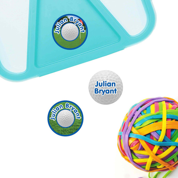 Durable round labels for daycare gear