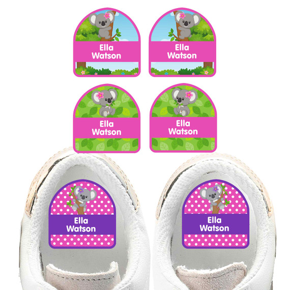 Koalas shoe name labels — personalized waterproof labels for shoes
