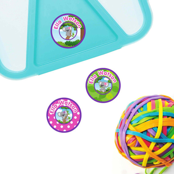 Round labels for children's sports gear