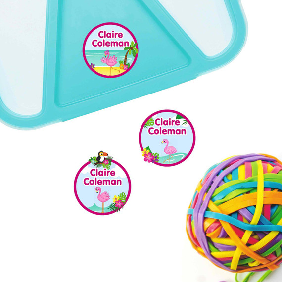 Small round personalized labels for kids