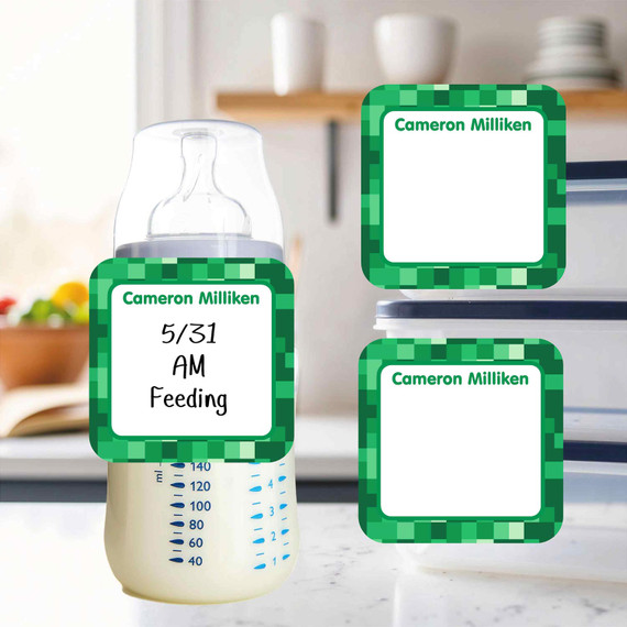 Pixel Craft small square write-on labels — reusable waterproof daycare