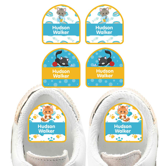 Kittens shoe name labels — personalized waterproof labels for shoes