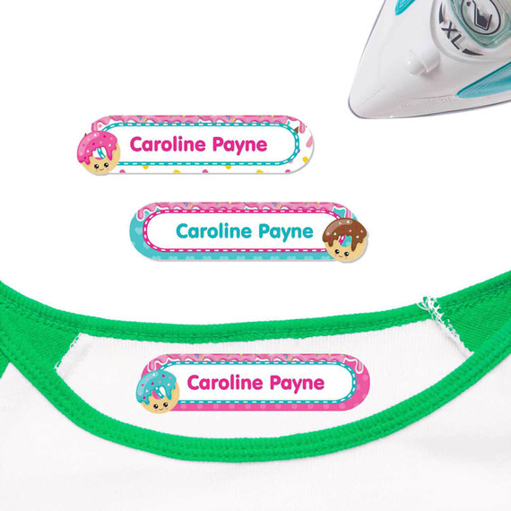 Keep track of clothes with Donuts school name tags. Great for school and summer camp.