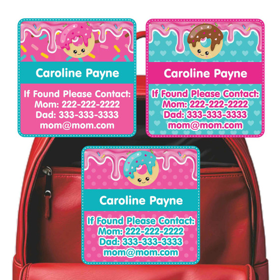 Donuts contact stickers with frosting drip donut design Donuts contact stickers with frosting drip donut design