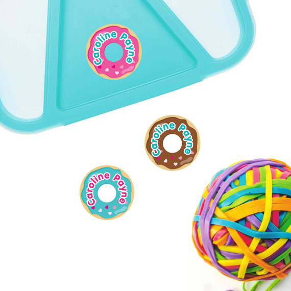 Round sticker labels for school supplies