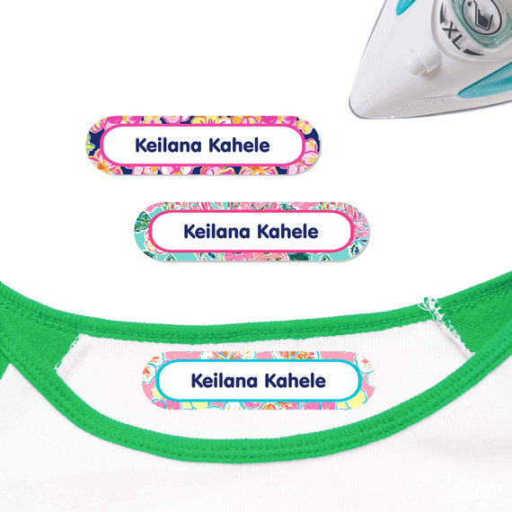 Long-lasting Tropical Trio daycare labels. High-quality identification for preschool items.