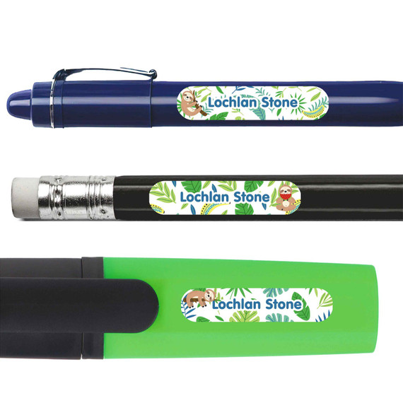 Sloth Buddies Personalized Pencil Labels pencil labels — personalized name stickers for school supplies