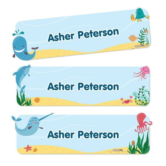 Sea Animal Large Name Labels