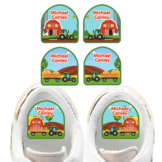 Tractors waterproof shoe labels kids daycare personalized Tractors waterproof shoe labels kids daycare personalized