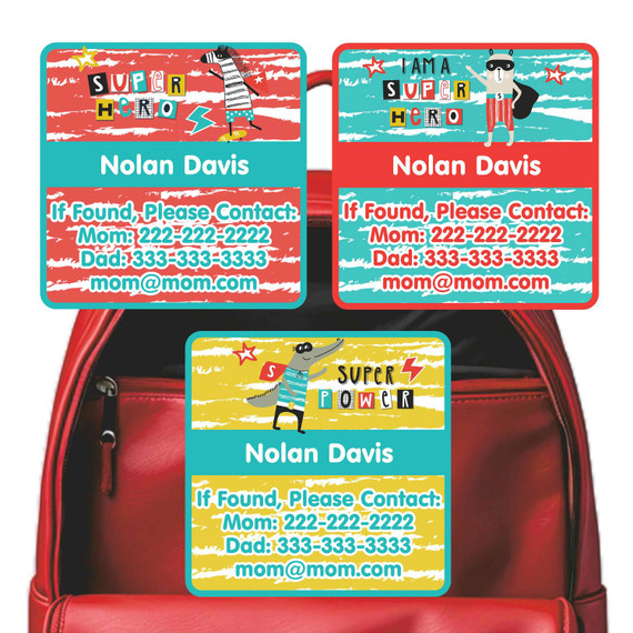 Animal Superheroes contact stickers with superhero animal characters Animal Superheroes contact stickers with superhero animal characters