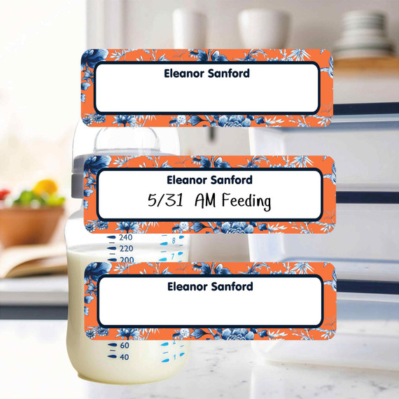 Chinoiserie small rectangle write-on labels — reusable waterproof