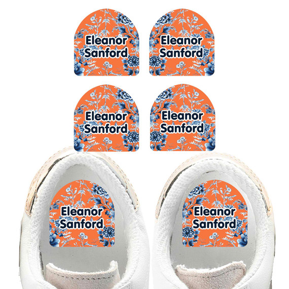Chinoiserie waterproof shoe labels personalized kids name Chinoiserie waterproof shoe labels personalized kids name