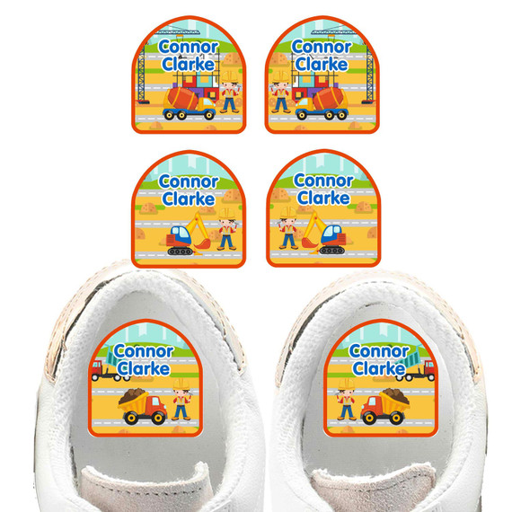 Construction labels for shoes kids personalized stickers Construction labels for shoes kids personalized stickers