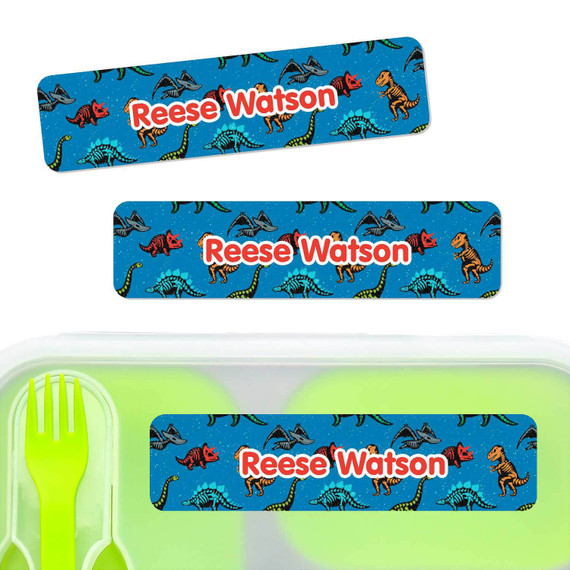 Dino Fossil Waterproof Name Labels