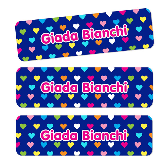 Hearts Name Labels for School Supplies and Daycare