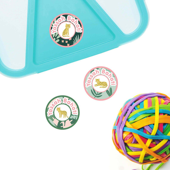 Small round waterproof labels for kids' items