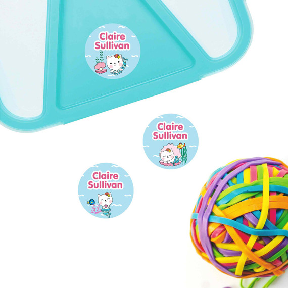 Round sticker labels for children's bottles