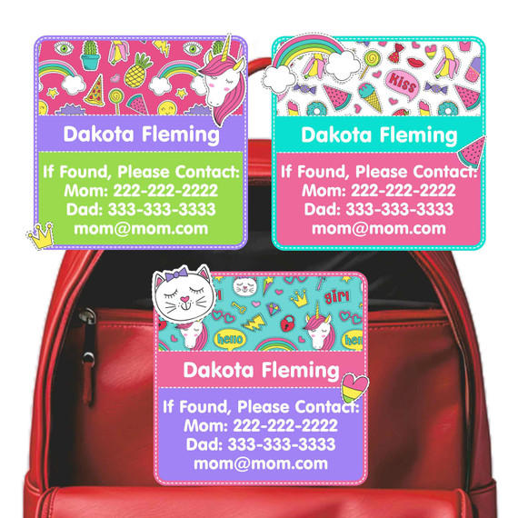 Leopards emergency contact tag with tropical leaf leopard design Leopards emergency contact tag with tropical leaf leopard design