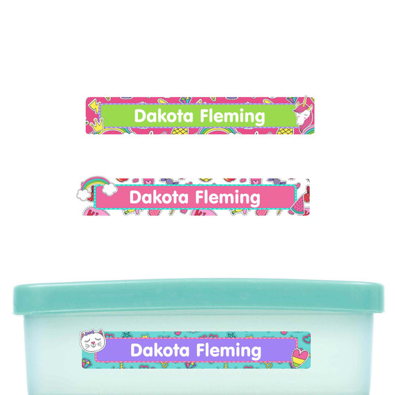 Stickers slim name stickers — waterproof stickers for water bottles and small containers