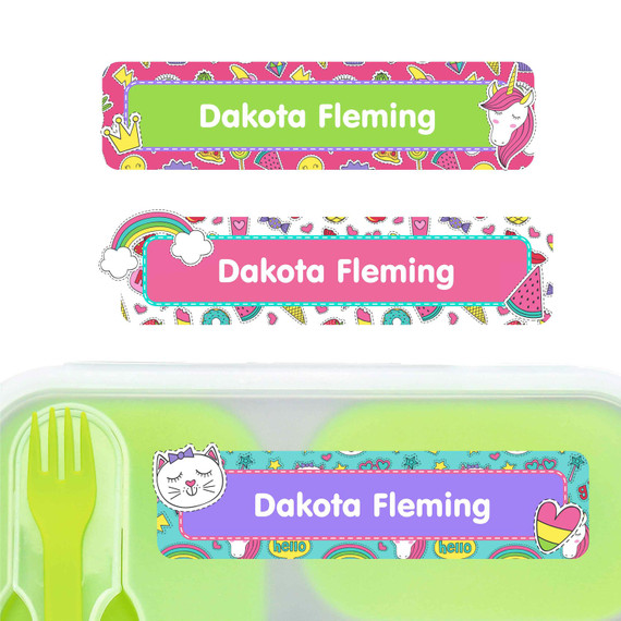 Custom Name Labels Rectangle Shape