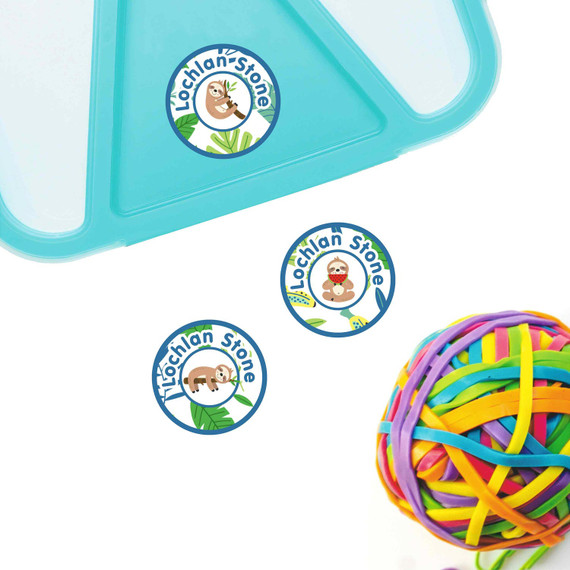 Small round waterproof labels for kids' gear Small round waterproof labels for kids' gear