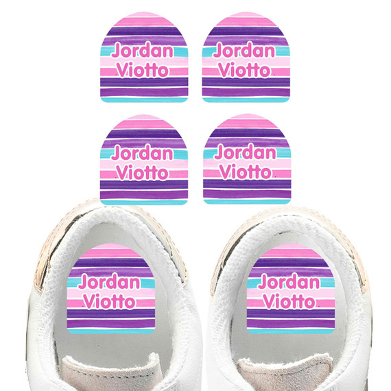 Stripes shoe name labels — personalized waterproof labels for shoes